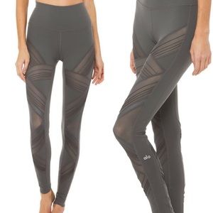 Alo Yoga High Waist Legging L Anthracite Mesh